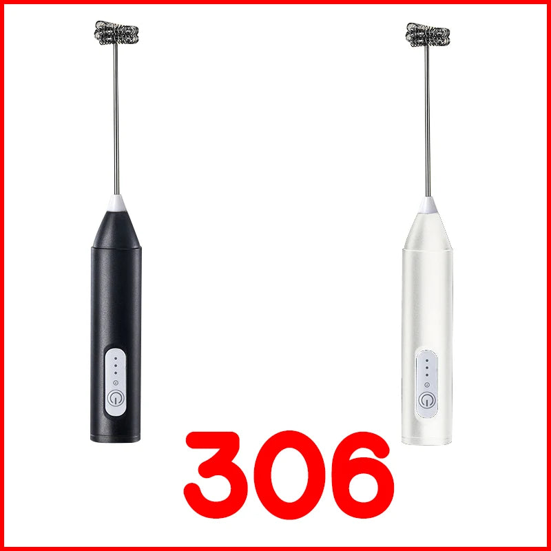 Wireless Milk Frother Electric Type-C Handheld Blender Stainless Steel Mini Coffee Maker