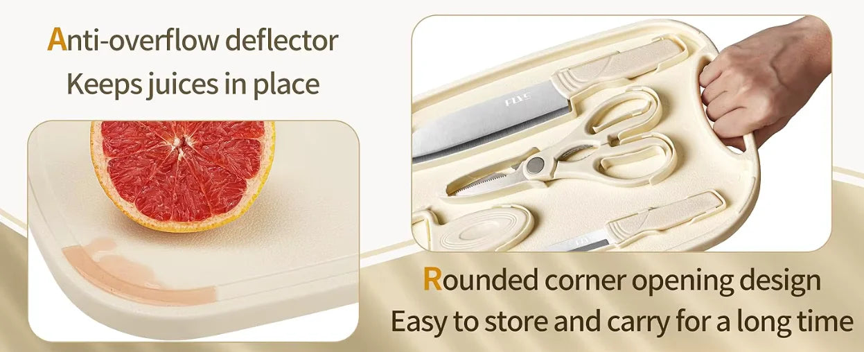 5-Piece Kitchen Knife Set with Cutting Board