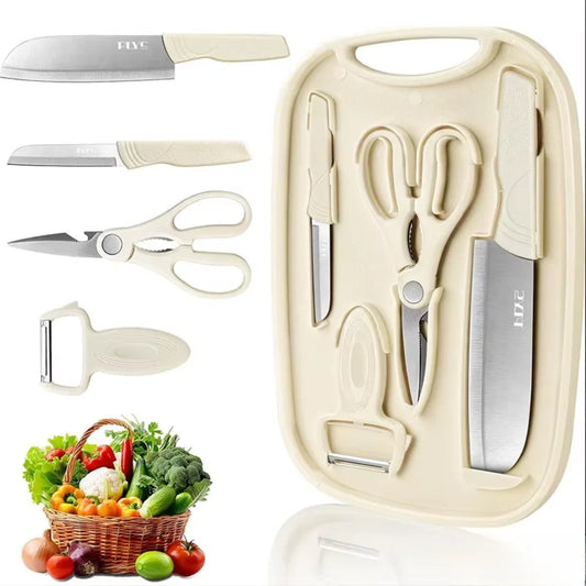 5-Piece Kitchen Knife Set with Cutting Board