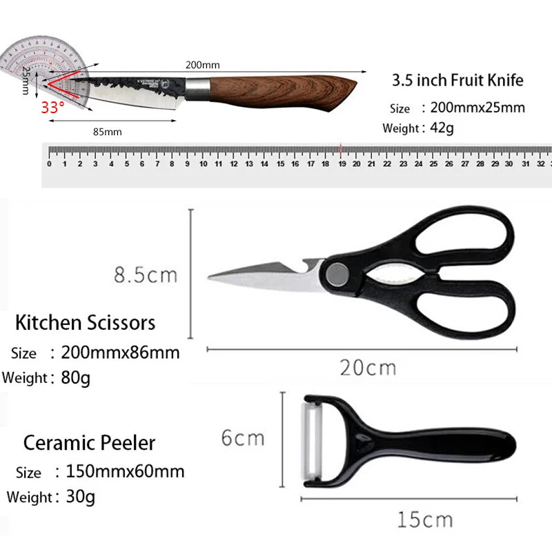 6 PCS Stainless Steel Kitchen Knife Set