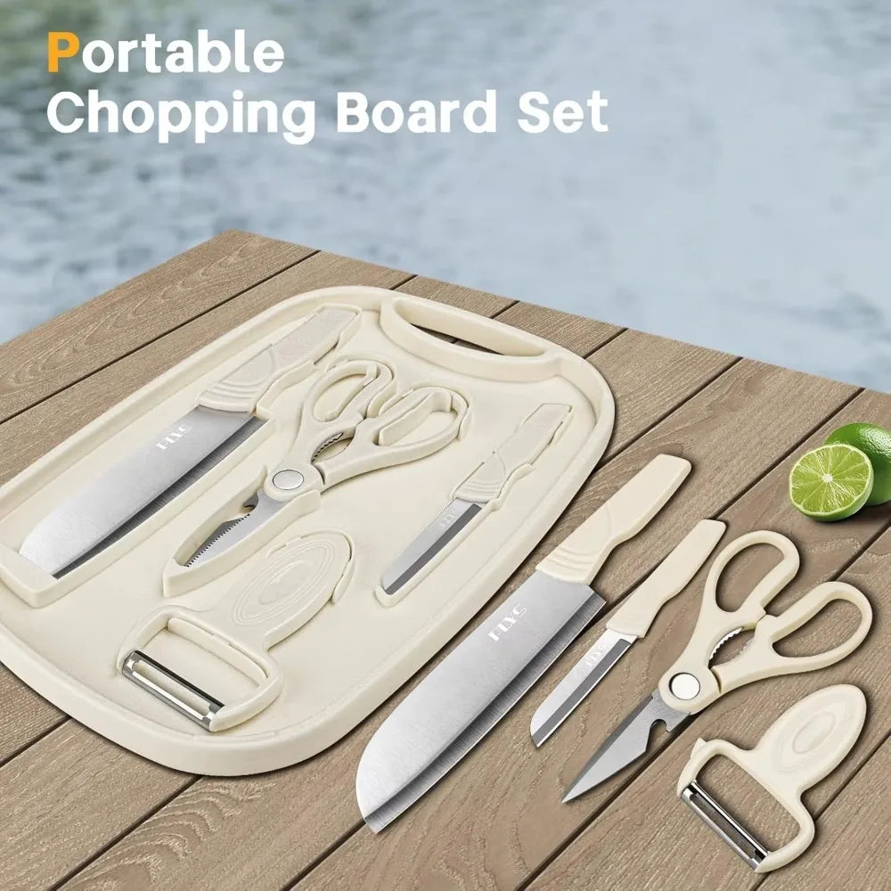 5-Piece Kitchen Knife Set with Cutting Board